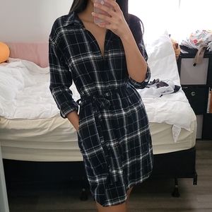 Uniqlo plaid shirt dress